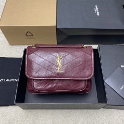 생로랑 Saint laurent/YSL 498892 Niki Small Chain Bag In Crinkled Vintage Leather 22CM