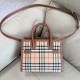 버버리 Burberry 2671 Mini Vintage Check Two-Handle Title Bag Archive Beige 26cm