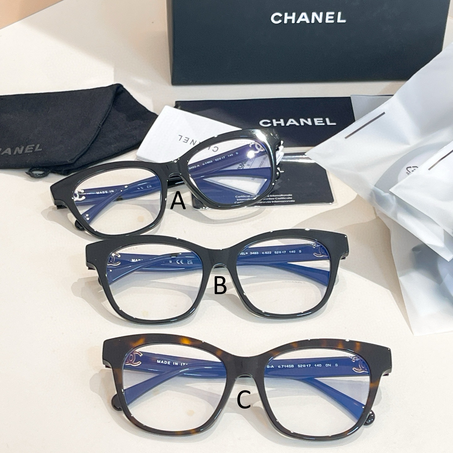 샤넬 Chanel 3483 52口17-140