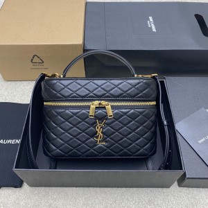 생로랑 Saint laurent/YSL 851572 Gaby Large Vanity Bag in Lambskin Black  22.5cm