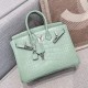 에르메스 Hermes Birkin 25cm Hcp Alligator 6W Menthe/silver