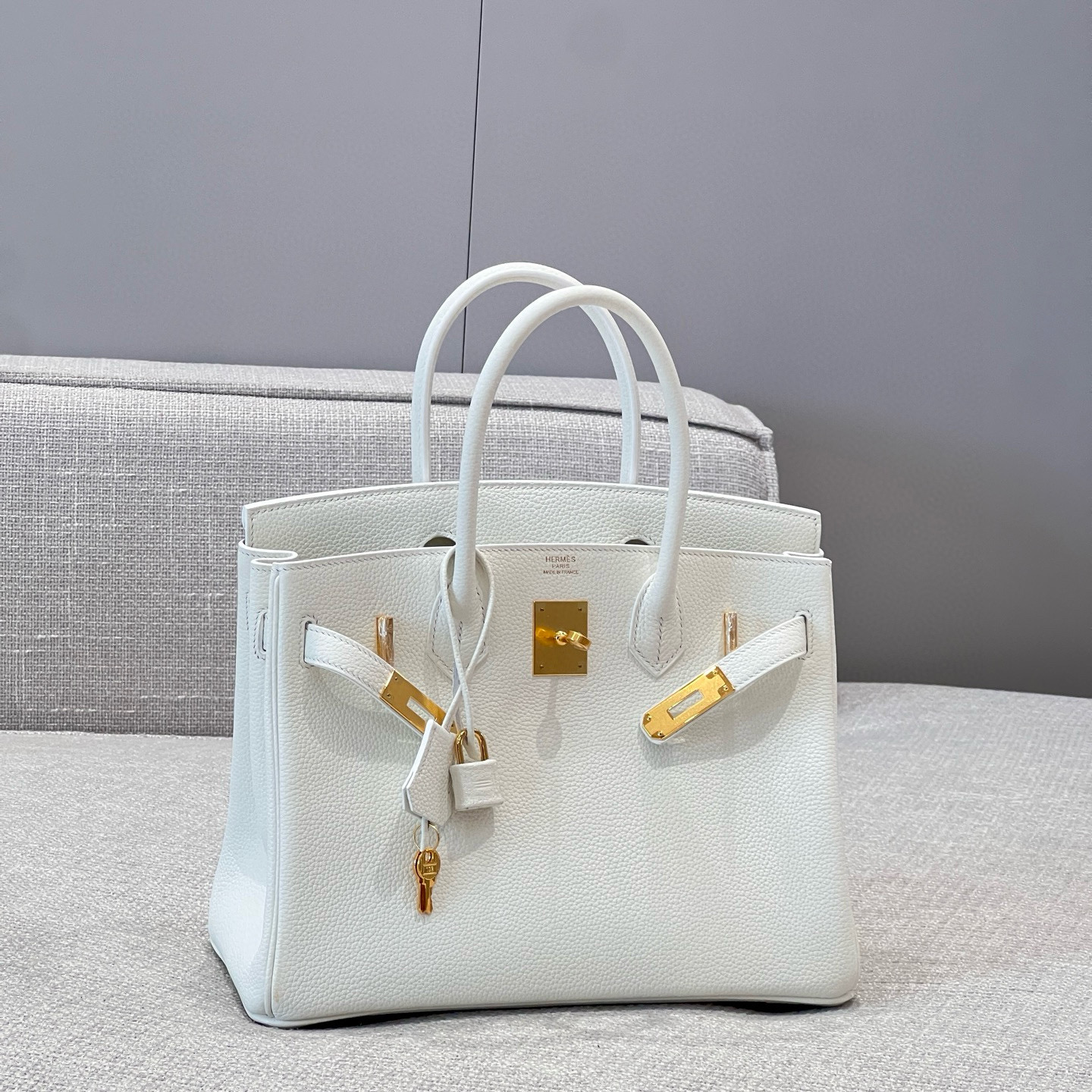 에르메스 Hermes Birkin 30cm Germany Leather 01 Blanc/gold