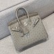 에르메스 Hermes Birkin 25cm KK ostrich 80 Gris Perle/silver