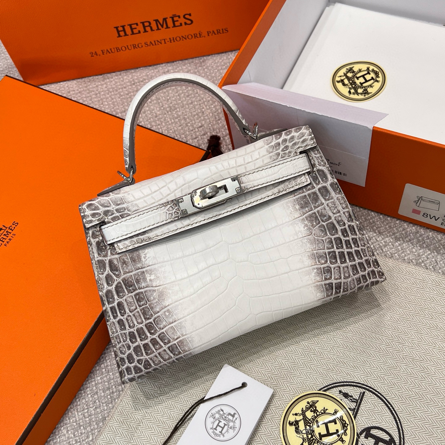 에르메스 Hermes Mini Kelly HENG LONG Himalaya/silver
