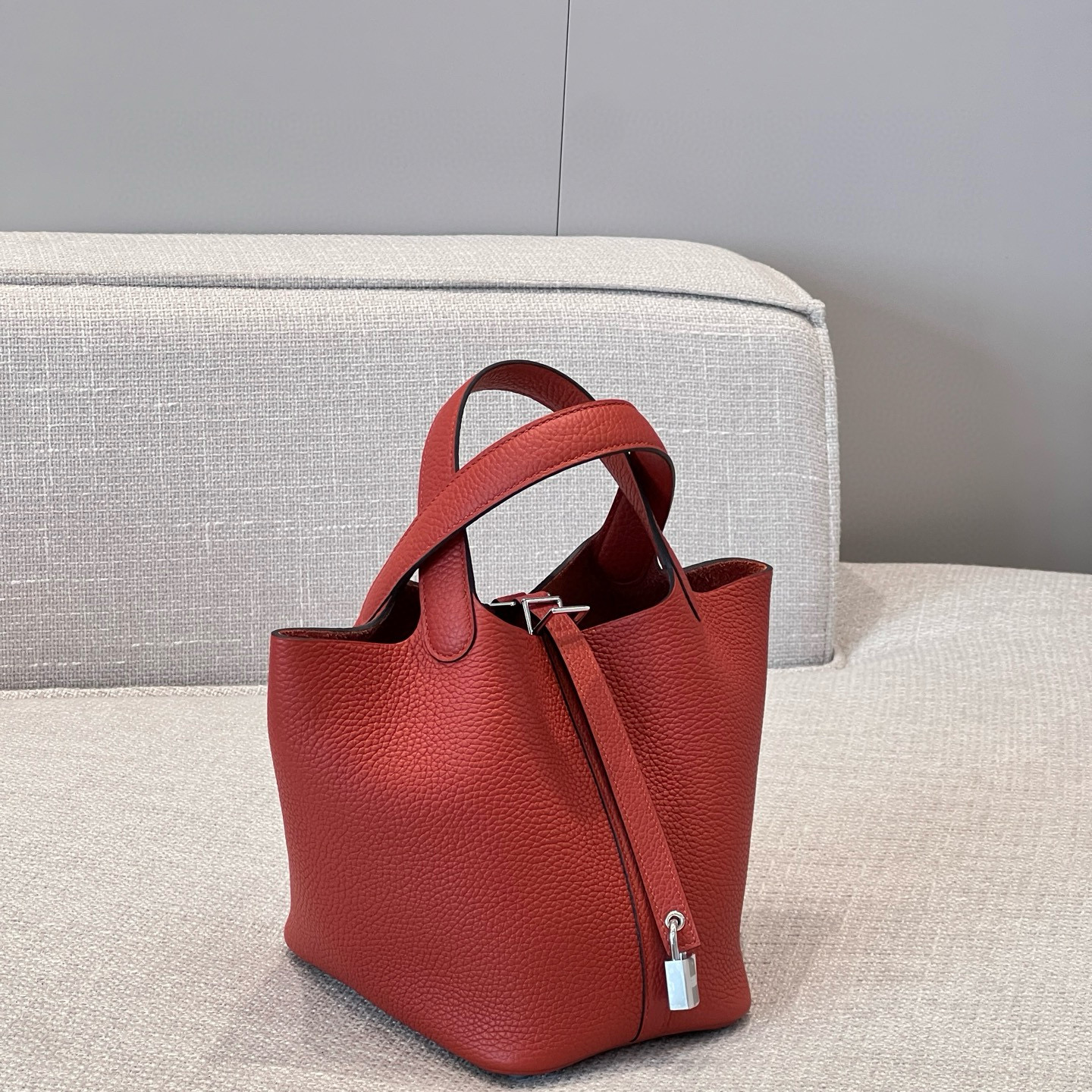 에르메스 Hermes Picotin 18cm Germany Leather 7N Potiron Orange/silver