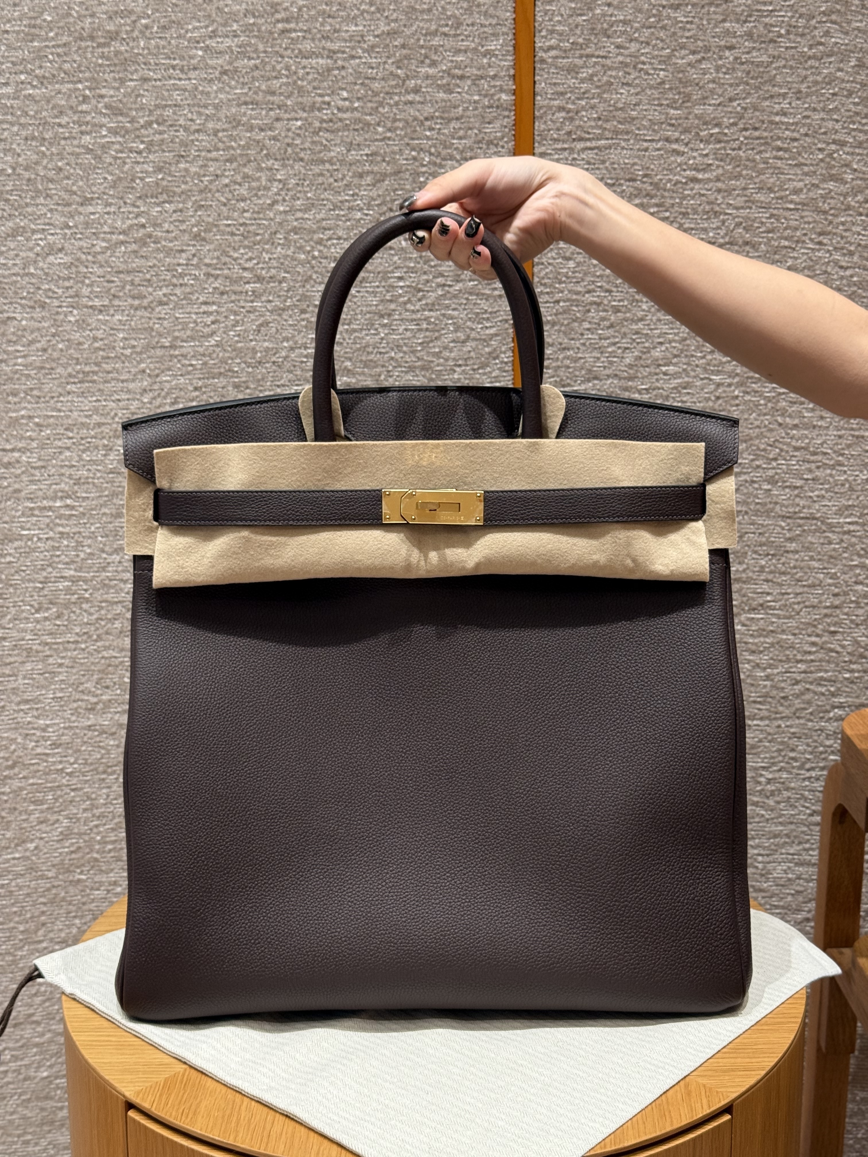 에르메스 Hermes Birkin Hac 40cm Togo 47 Chocolat/gold