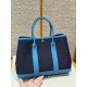 에르메스 Hermes Garden party 30cm Canbas and Negonda 89 Noir and B3 Blue Zanzibar