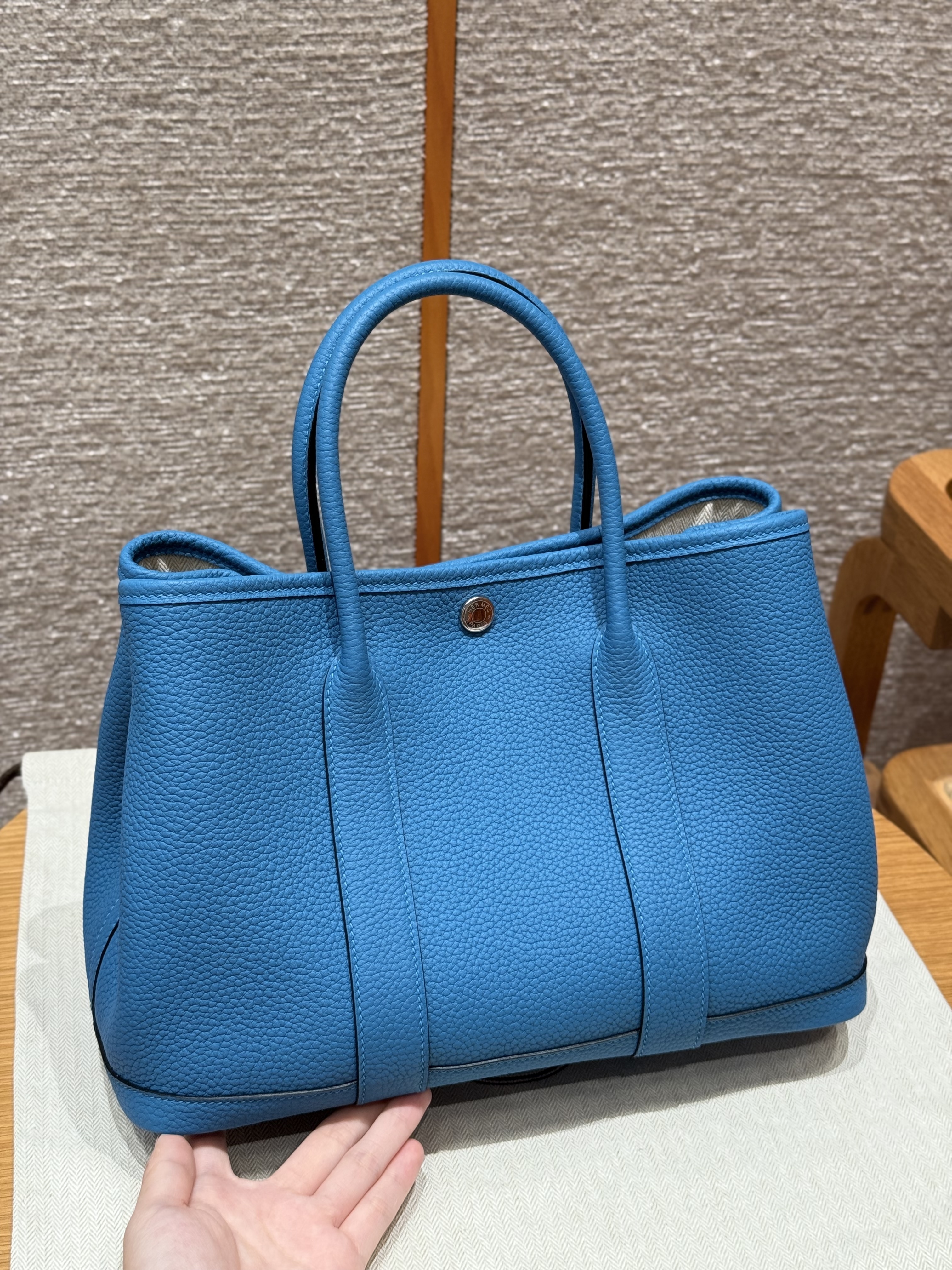에르메스 Hermes Garden party 30cm Negonda T7 Blue Hydra