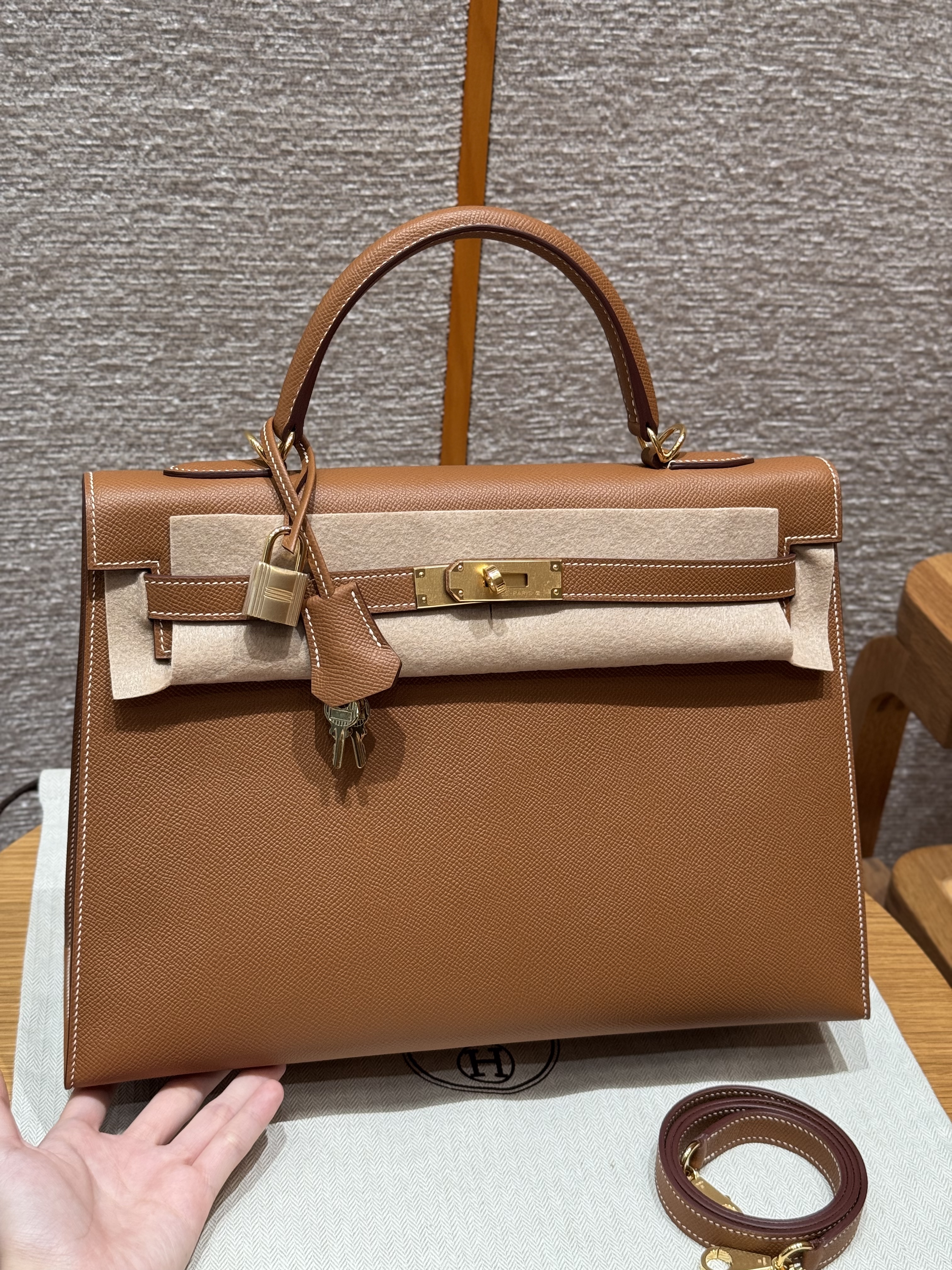 에르메스 Hermes Kelly 32cm Epsom 37 Gold/gold