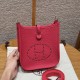 에르메스 Hermes Mini Evelyne 16cm clemence 0D Rose Maxico/silver