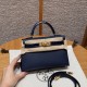 에르메스 Hermes Mini Kelly 19cm Epsom and Bright faced 73 Blue saphir/gold