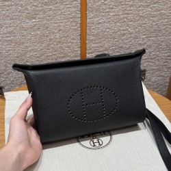 에르메스 Hermes Videpoches Epsom 89 Noir/silver