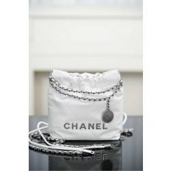 샤넬 Chanel 22P 22Mini Handbag AS3980 White silver 19cm