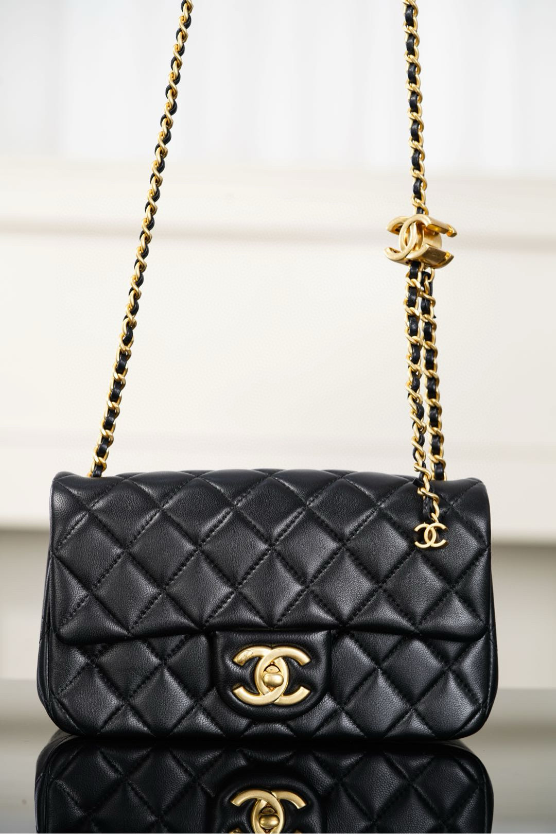 샤넬 Chanel 25B AS5759 Mini Flap Bag Black 20cm