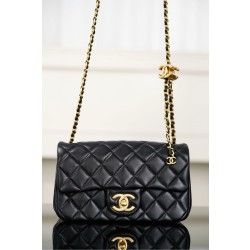 샤넬 Chanel 25B AS5759 Mini Flap Bag Black 20cm