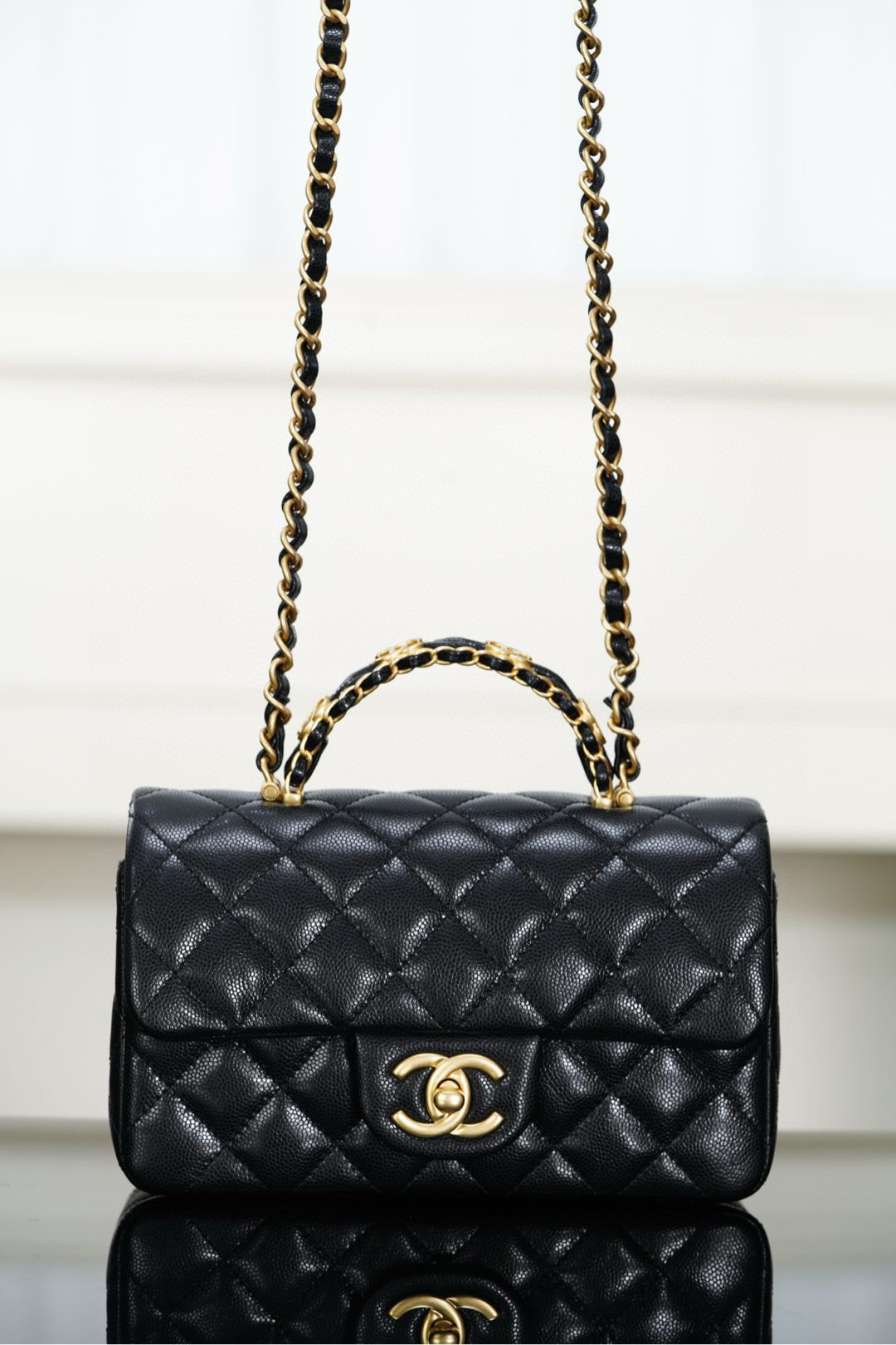 샤넬 Chanel 25B AS5701 Mini Flap Bag Black 19.5cm