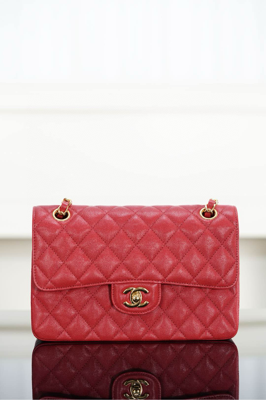 샤넬 Chanel A01113 Small Classic Flap Bag Red 23cm