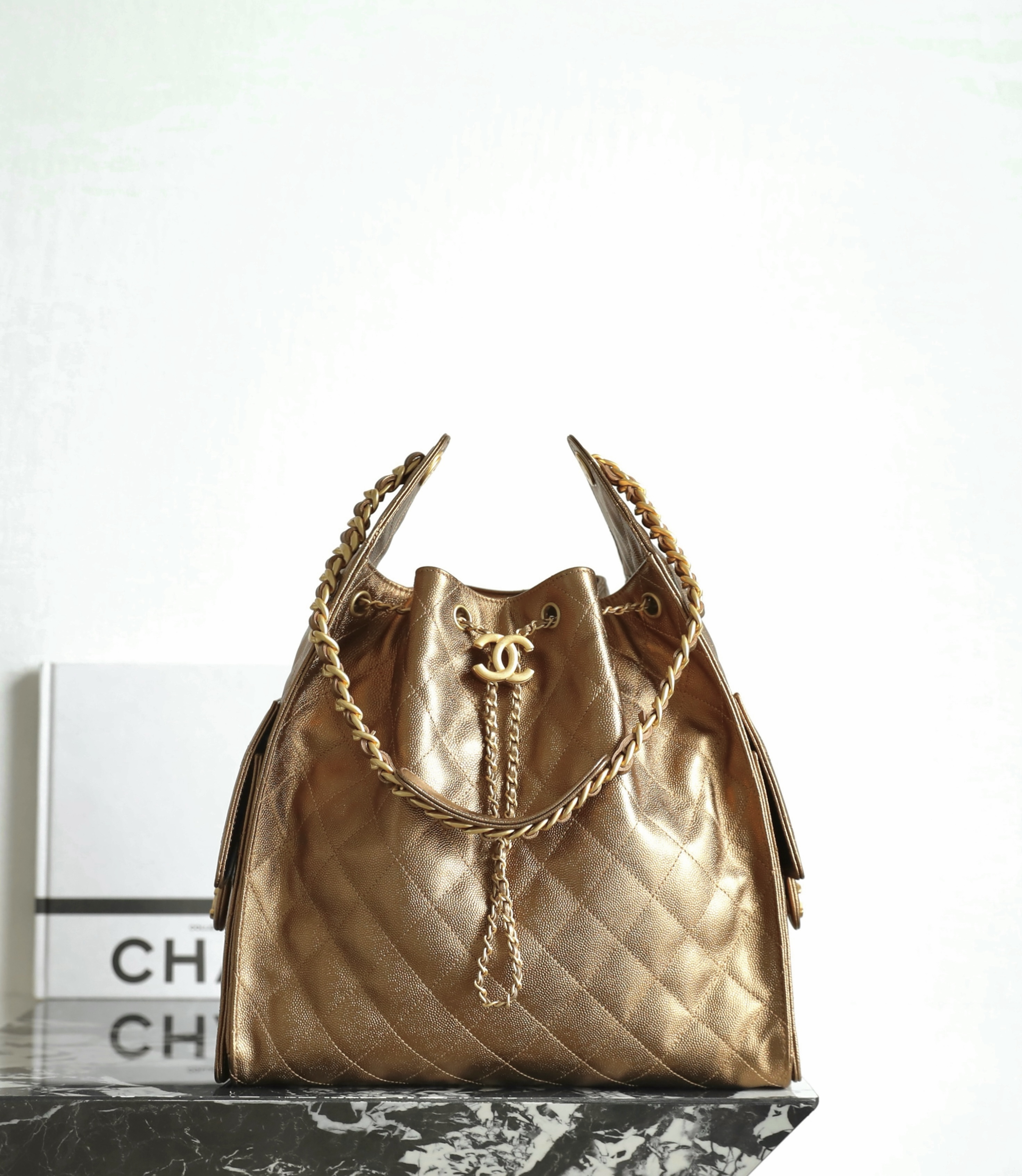 샤넬 CHANEL 25c AS5311 25Medium Handbag C-502 gold 30cm