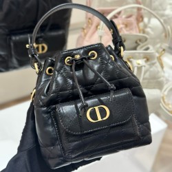 디올 Dior Caro Nano Bucket Bag Black 14cm