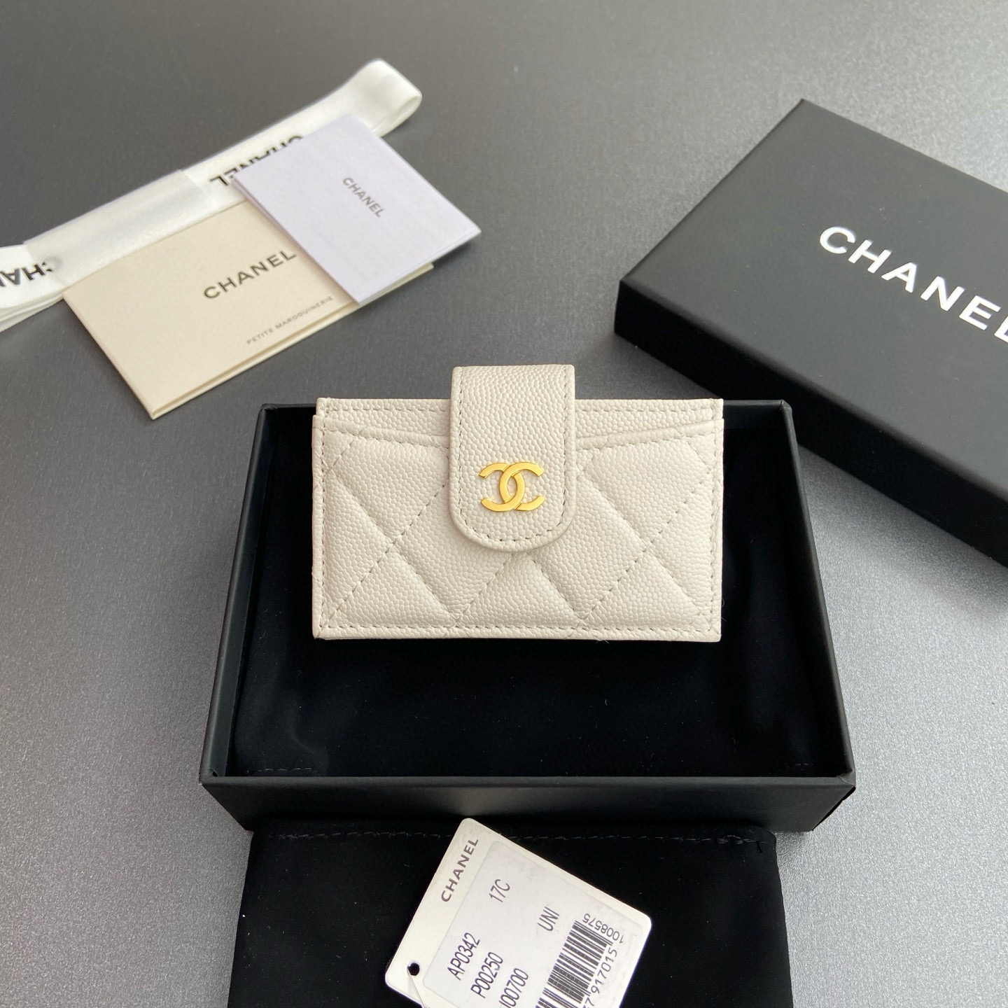 샤넬 Chanel 0342 Card Holder White 10cm