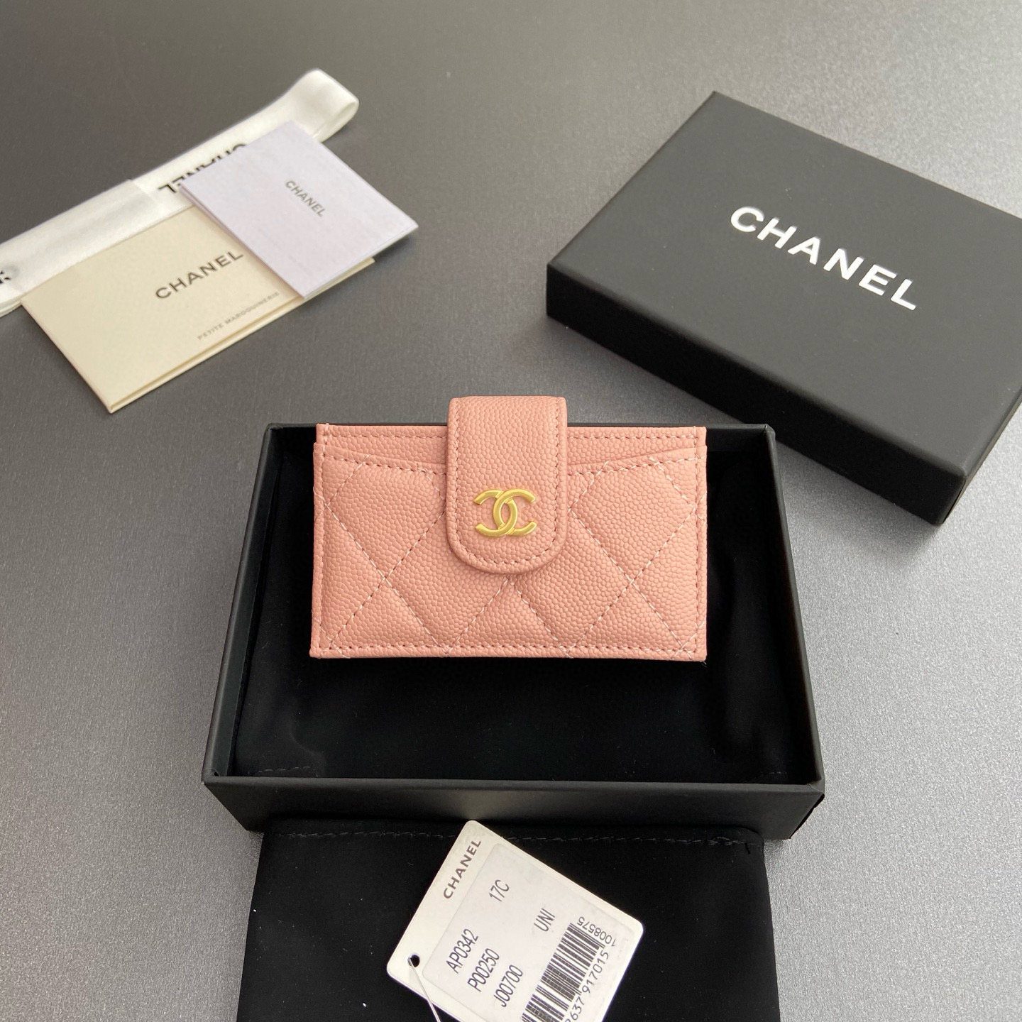 샤넬 Chanel 0342 Card Holder Pink 10cm