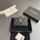 샤넬 Chanel 0342 Card Holder Black gold 10cm