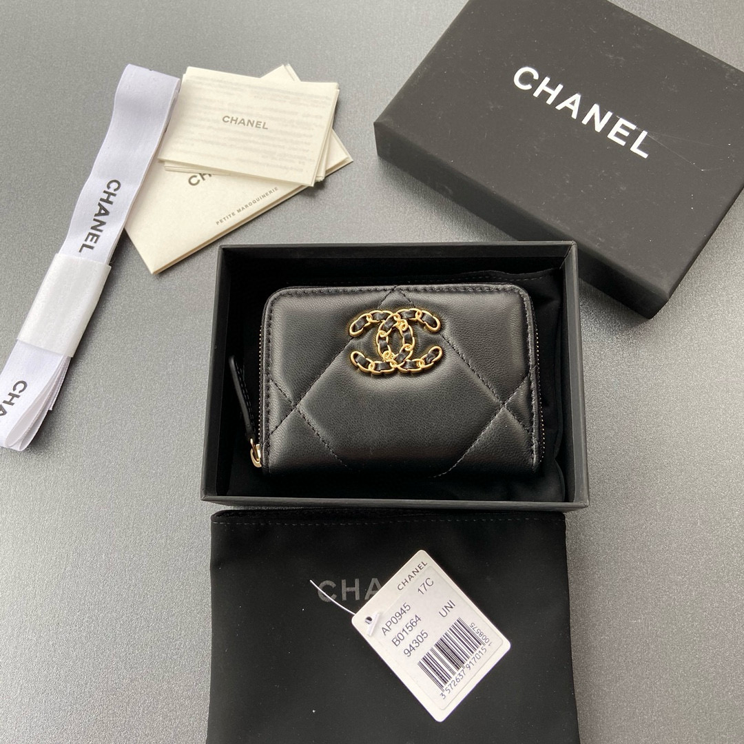 샤넬 Chanel A0945 지갑 Black 11cm
