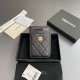 샤넬 Chanel 1650 Card Holder Black gold 7.5cm