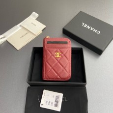 샤넬 Chanel 1650 Card Holder Wine red 7.5cm
