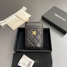 샤넬 Chanel 1650 Card Holder Black gold 7.5cm