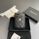 샤넬 Chanel 1650 Card Holder Black silver 7.5cm