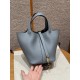 에르메스 Hermes Picotin lock 18cm clemence J7 Blue Lin/gold