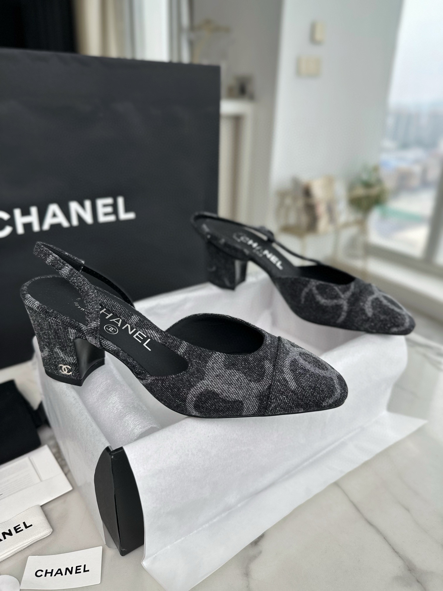 샤넬 CHANEL 24K G31318 Slingbacks 슬링 Black