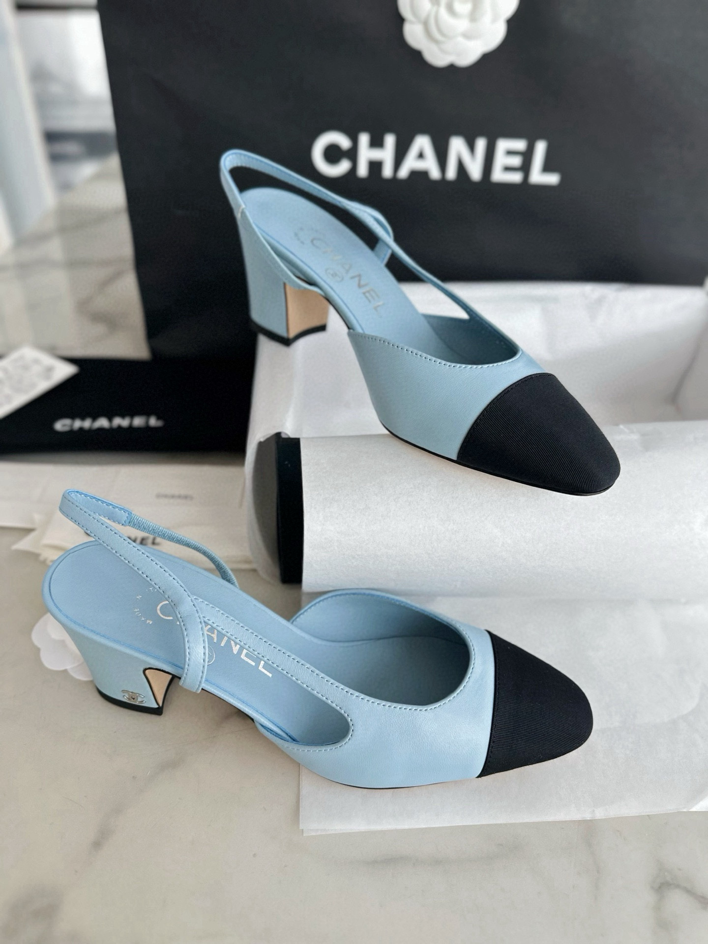샤넬 CHANEL 24S G31318 Slingbacks 슬링 Blue