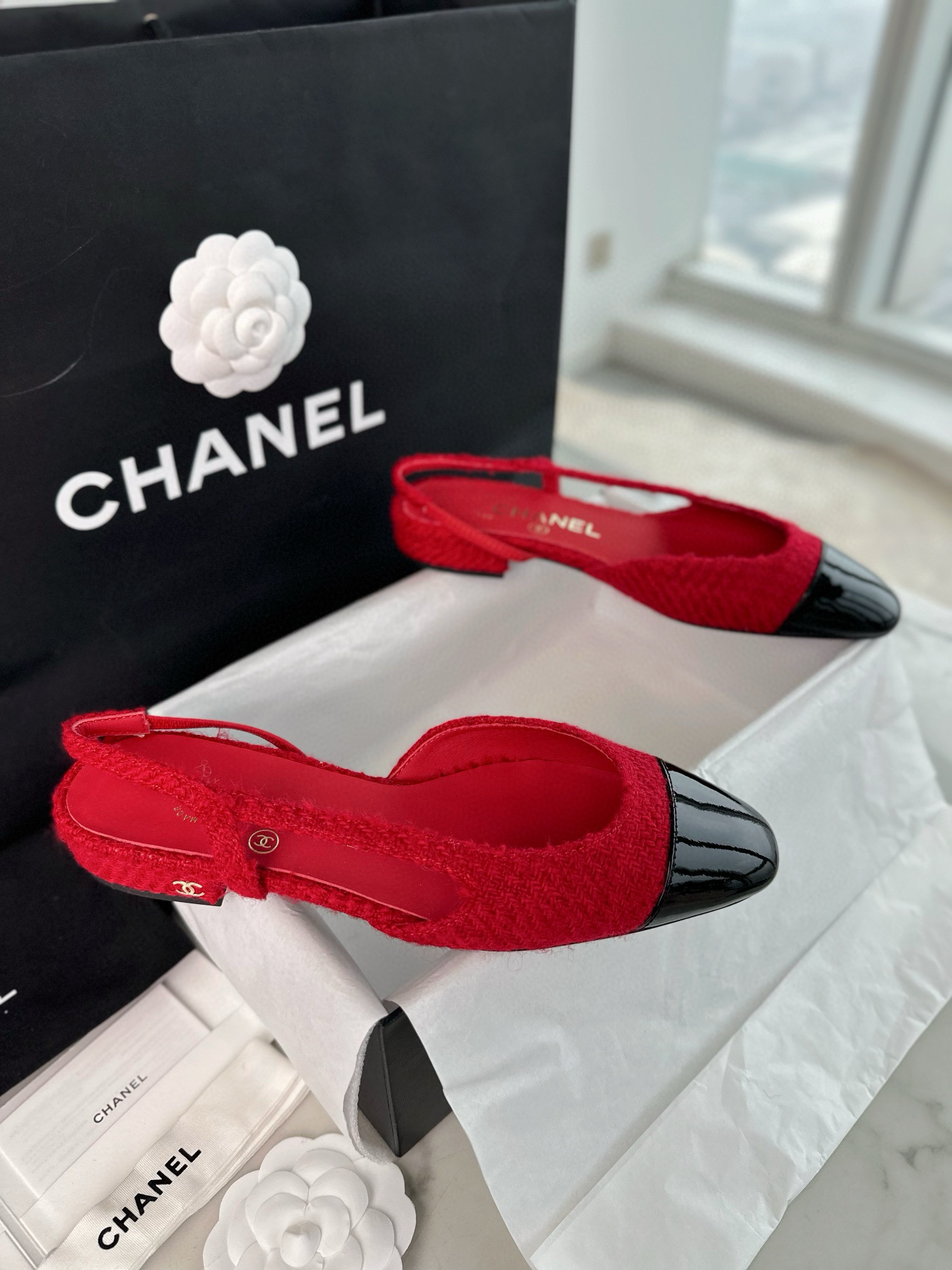 샤넬 CHANEL 25A G31319 Slingbacks 슬링 Red