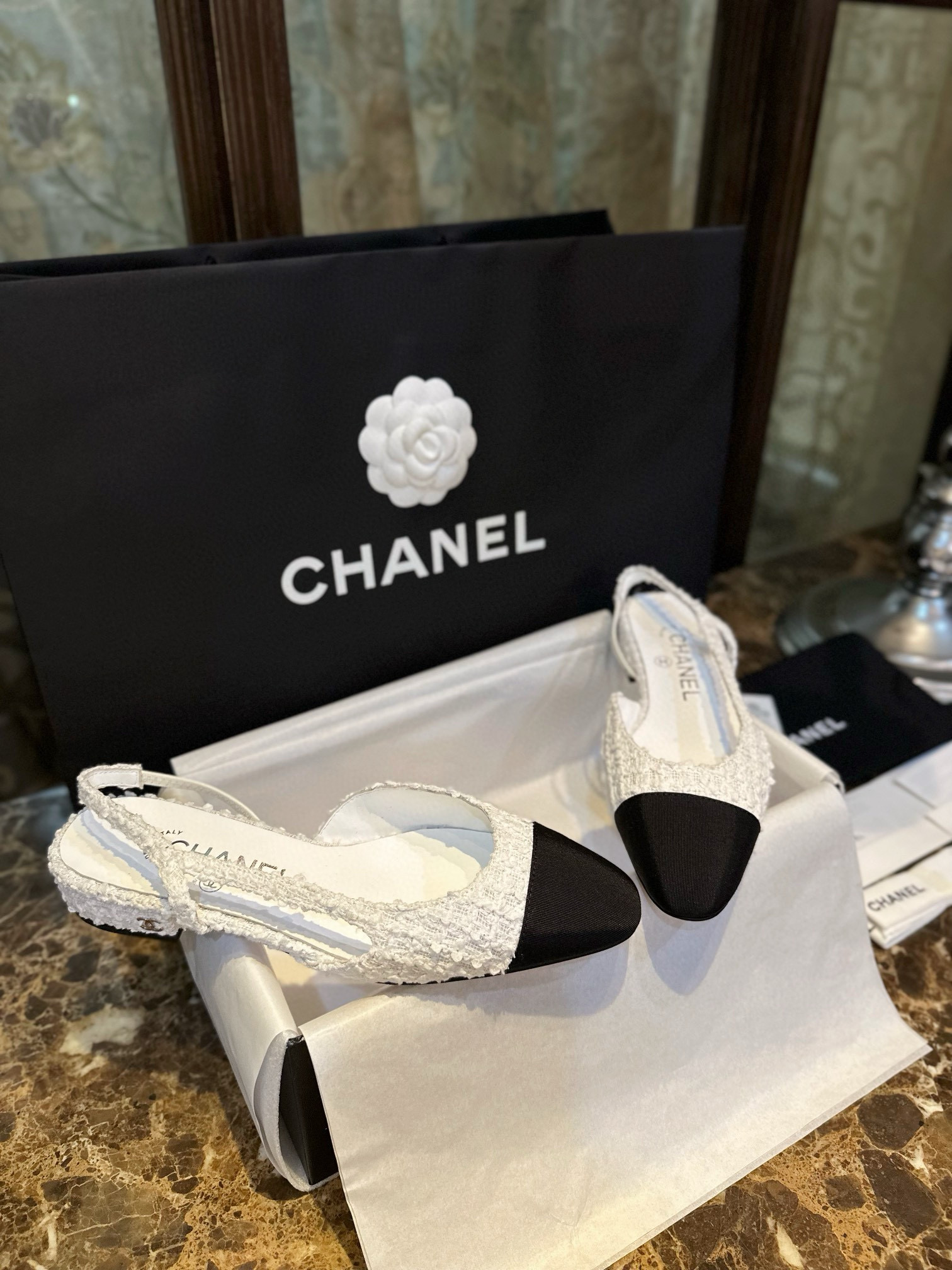 샤넬 CHANEL G31319 Slingbacks 슬링 White