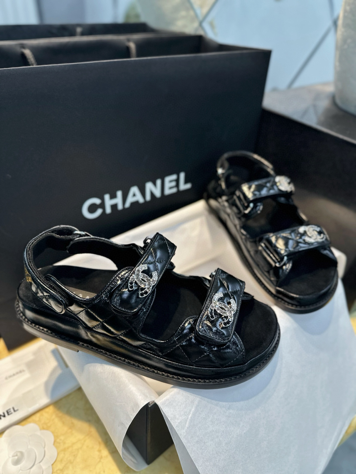 샤넬 CHANEL 25P G35927 샌들 Black