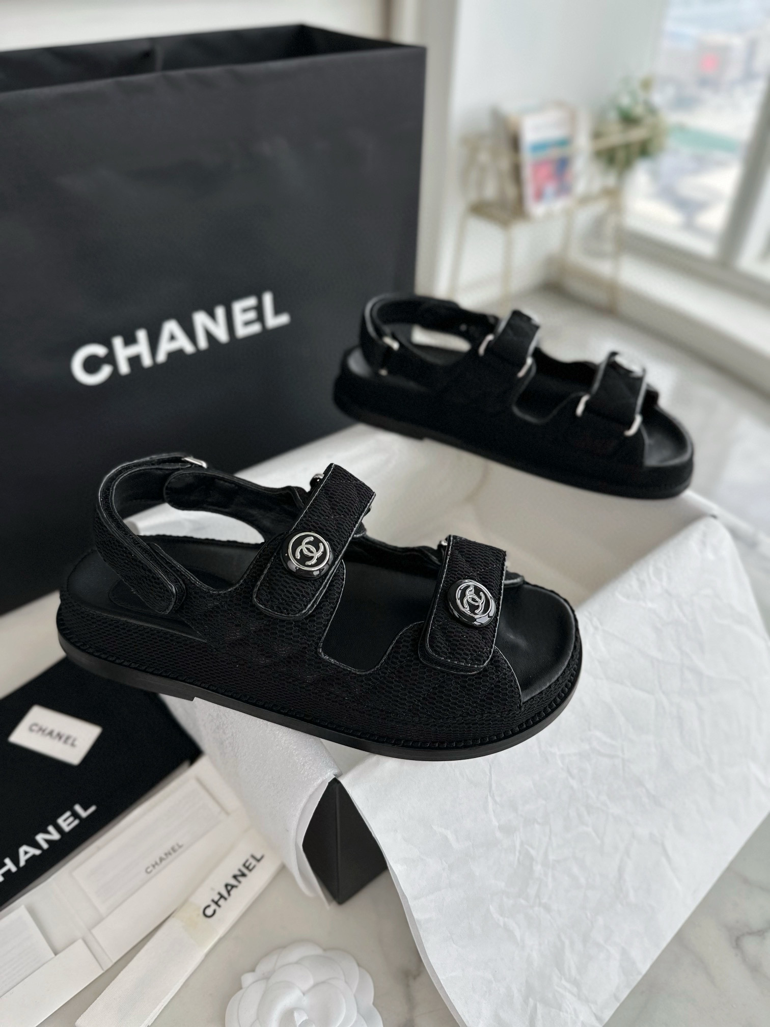 샤넬 CHANEL G35927 샌들 Black