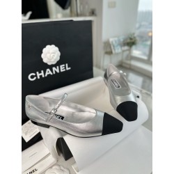 샤넬 CHANEL 24P 메리제인 슈즈 silver