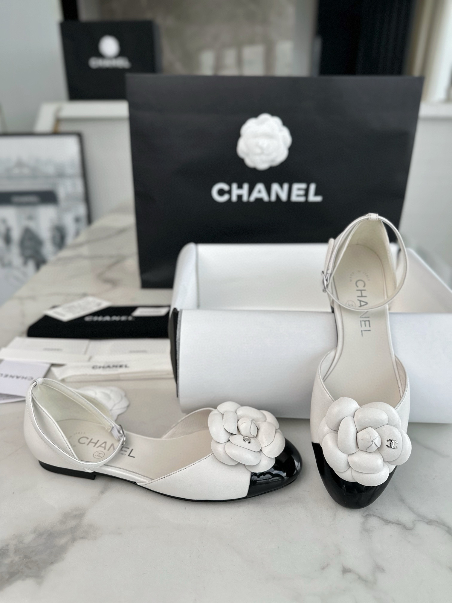 샤넬 CHANEL 24P G45497 메리제인 슈즈 White