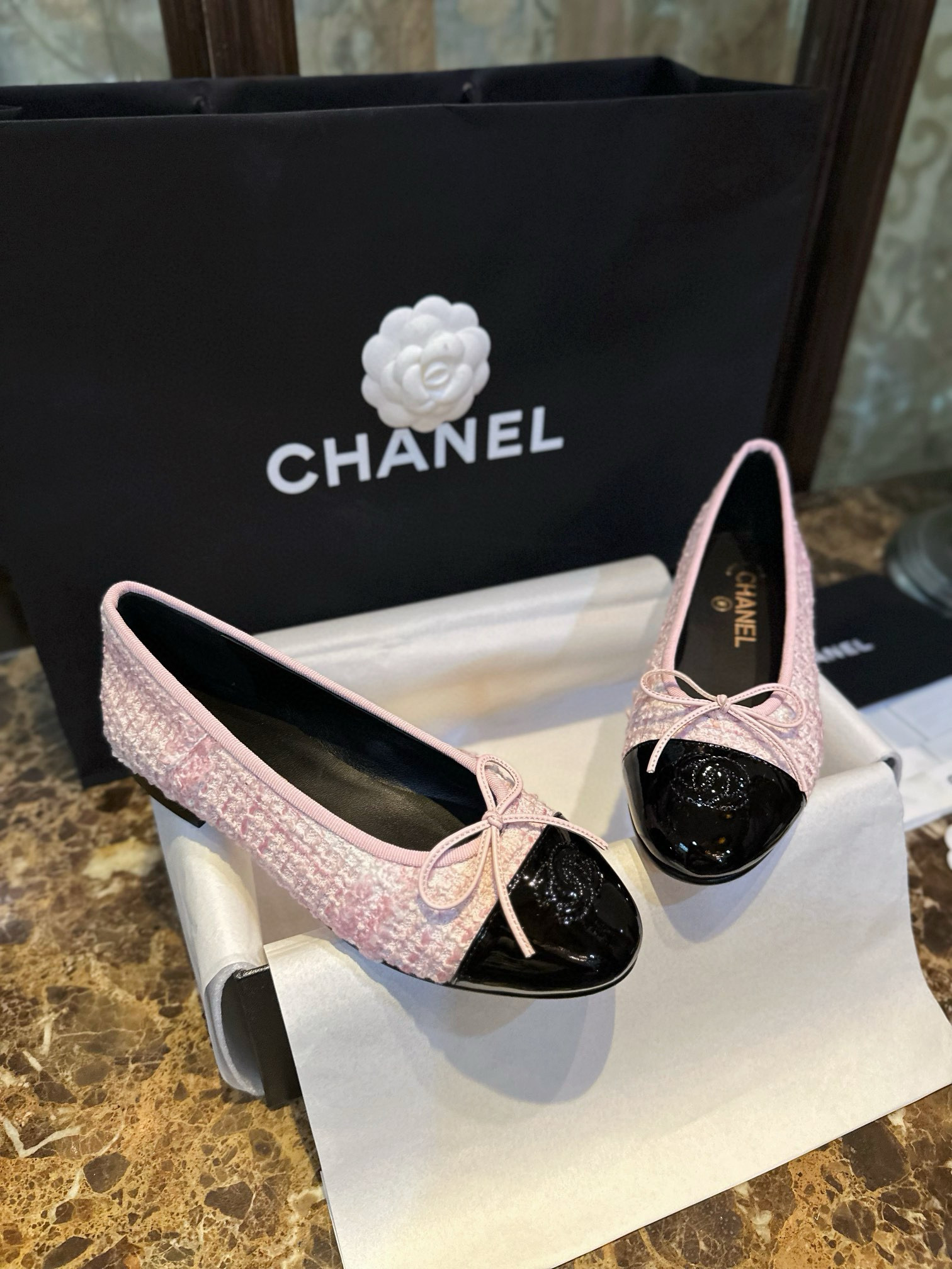 샤넬 CHANEL 22c G02819 플랫 Pink