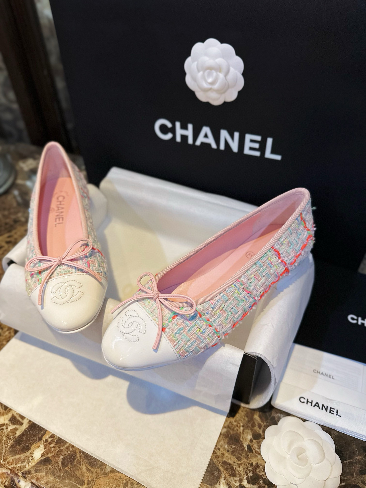 샤넬 CHANEL 24c G02819 플랫 Pink
