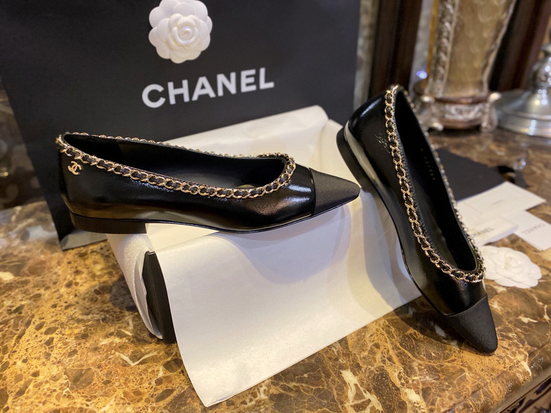 샤넬 CHANEL G35389 플랫 Black