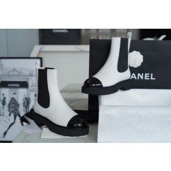 샤넬 CHANEL 22C 앵클 부츠 White