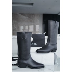 샤넬 CHANEL 23S 싸이 하이 부츠 Black