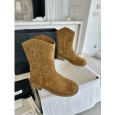 샤넬 CHANEL 24P G45432 싸이 하이 부츠 Brown