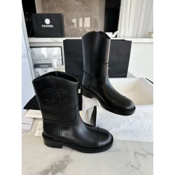 샤넬 CHANEL 24P G45432 하이 부츠 Black