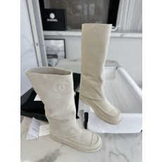 샤넬 CHANEL 25c 싸이 하이 부츠 White