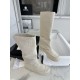 샤넬 CHANEL 25c 싸이 하이 부츠 White