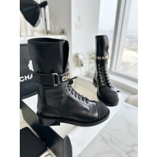 샤넬 CHANEL G37808 레이스업 램스킨 카프스킨 Black